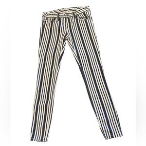 Free People striped Skinny Ankle jeans size 24 blue and white